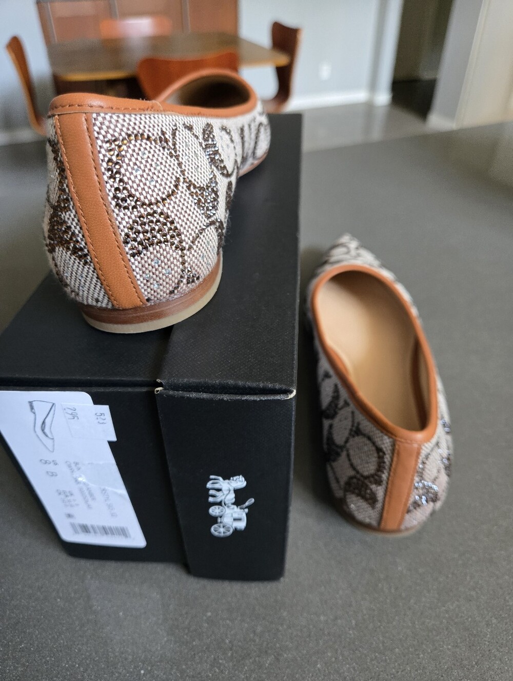 NEW Coach Daphne Flat In Crystal Signature Jacquard Shoe - Picture 9 of 11
